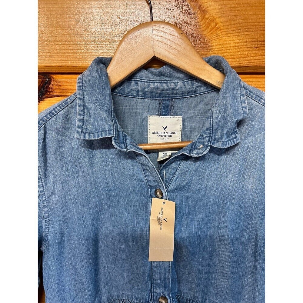 American Eagle Women's Babydoll Denim Top Size XXS - Picture 3 of 6
